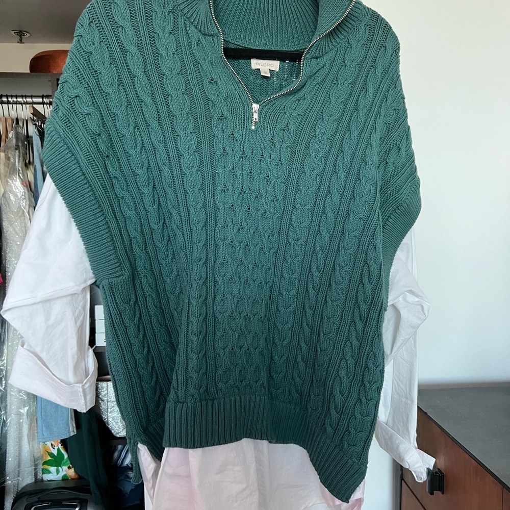 Cable Knit Green Sweater by J. Crew